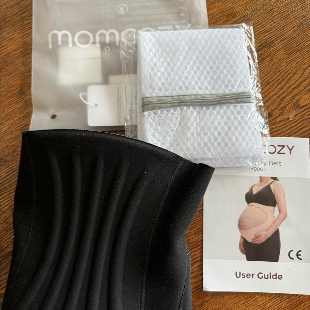 MOMCOZY Black Maternity Belly Support Band - Comfort & Lift